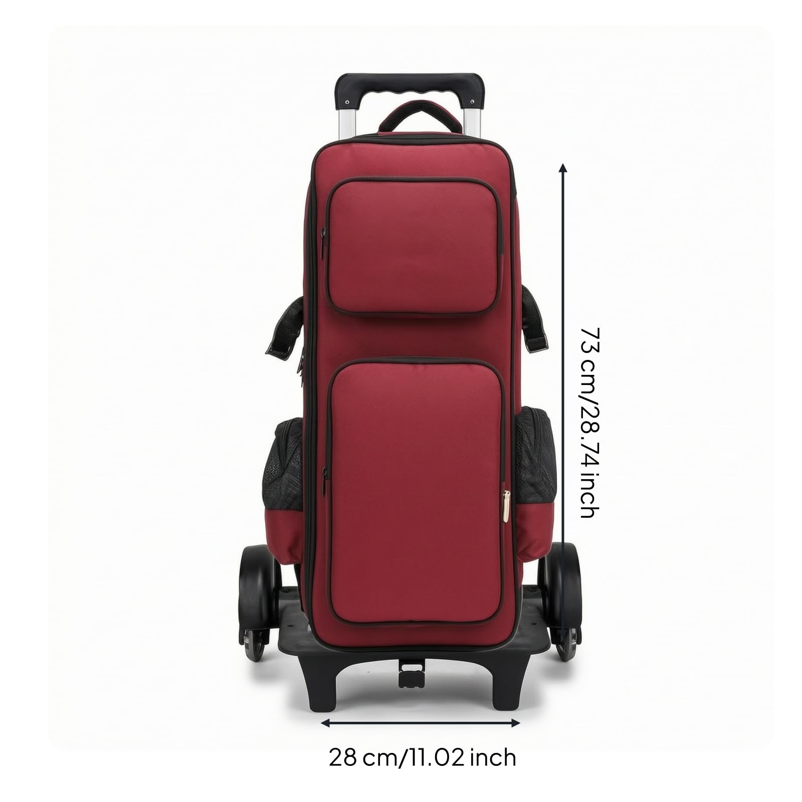 Instrumententasche Wasserdichte Instrumententasche Koffer Rucksack Tragetasche mit Stabilen Nähten Verstärkten Rändern Und Topgriff für Probetermine, Array, Weinrot, 73 28 13
