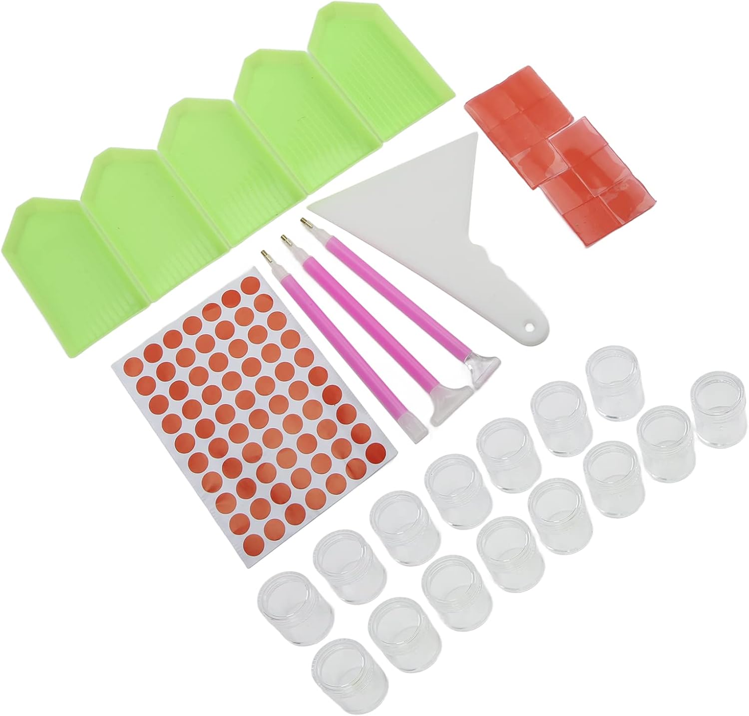 Rhinestone Painting Case, 15 Grid Transparent Bead Storage Containers, Portable Art Supplies Organizer with Foam Slot for Rhinestone Painting Kits and Craft Accessories
