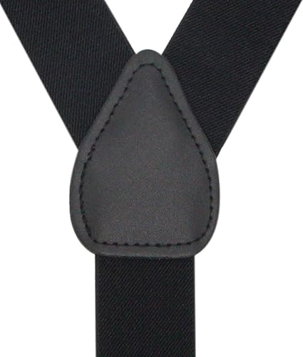 Miniatura 2 de Timiot Tirantes con botón trasero en Y de 1.4 pulgadas para hombres con elegantes extremos de botón de cuero, elásticos de larga duración, última