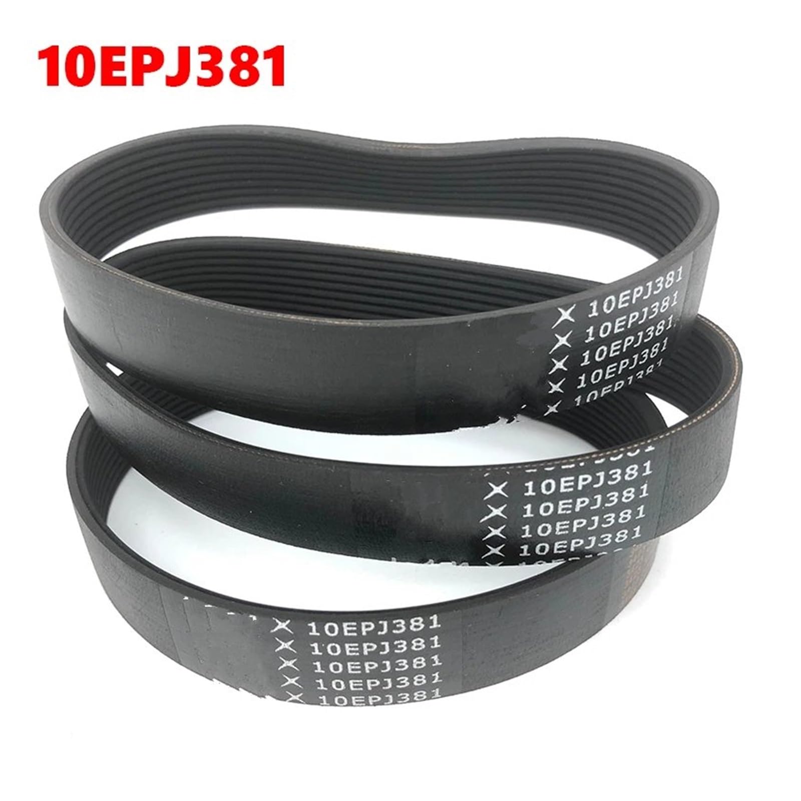 Transmission Belt Courroie D'entraînement pour Tapis Roulant en Caoutchouc, 1 Pièce, 10EPJ381, Vega, 10 Nervures, Multi-rainures, Multi-Cales Courroie