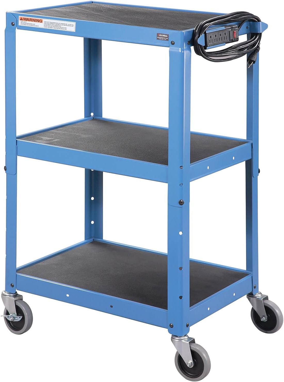 Global Industrial Steel Audio Visual & Instrument Cart Blue