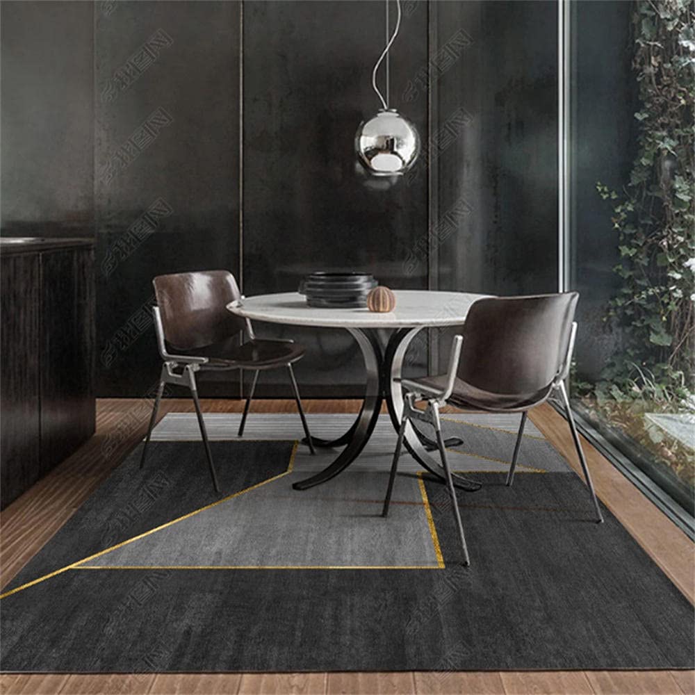 Tapis de chambre minimaliste moderne abstrait gris noir et tapis de salon 200x300cm
