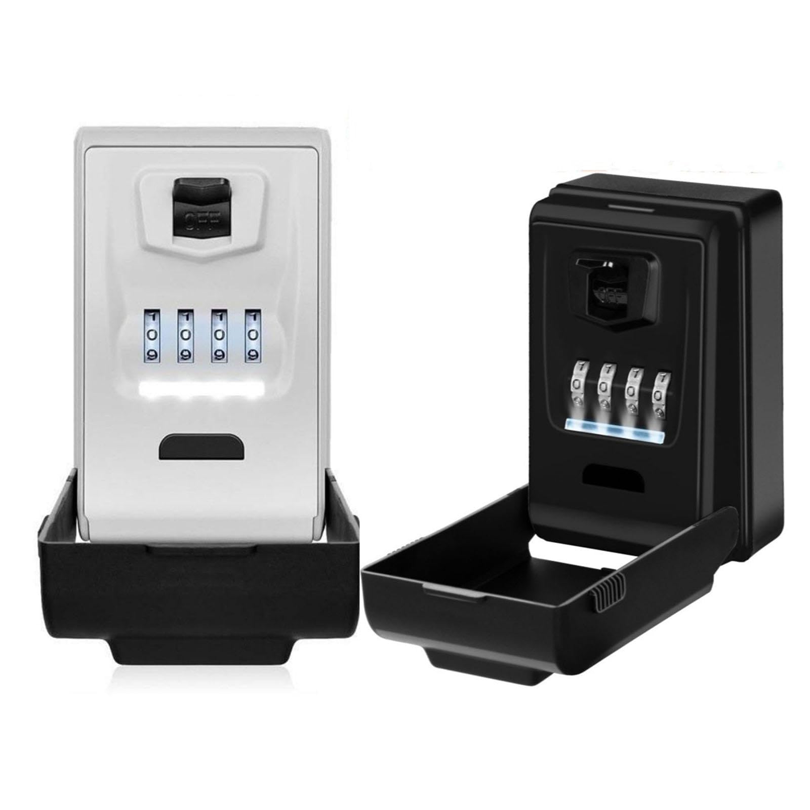 Caja de llaves con cerradura de código Rtable para apartamentos, hoteles, uso interior y exterior, caja fuerte para el hogar, color gris