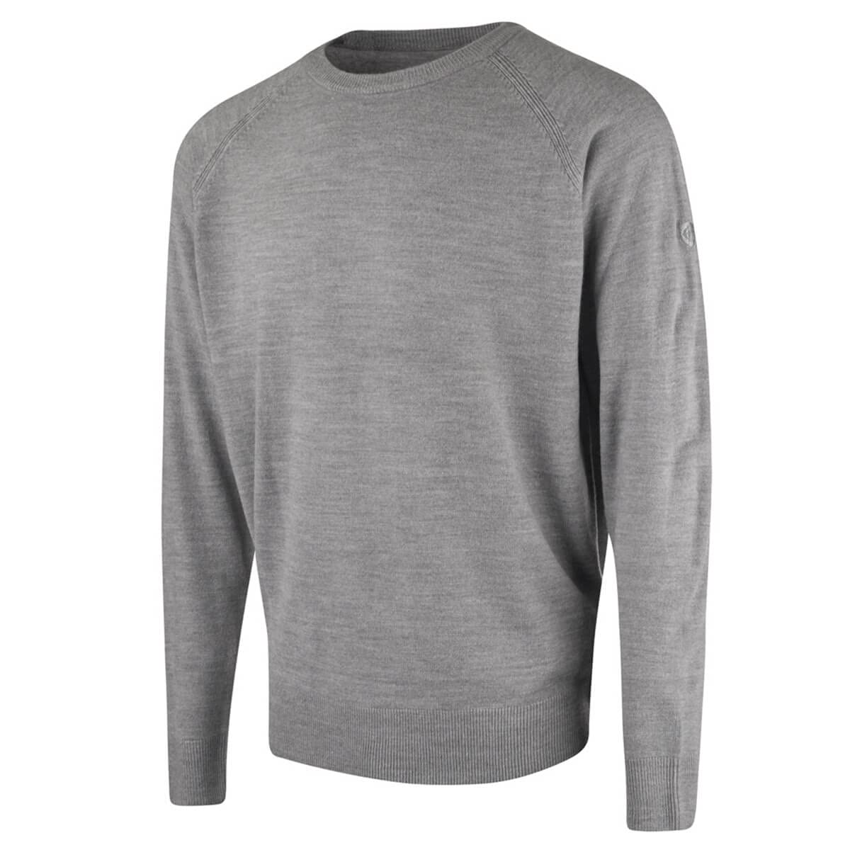 Island Green Men's Light Grey Marl Raglan Sleeve Sweater - L