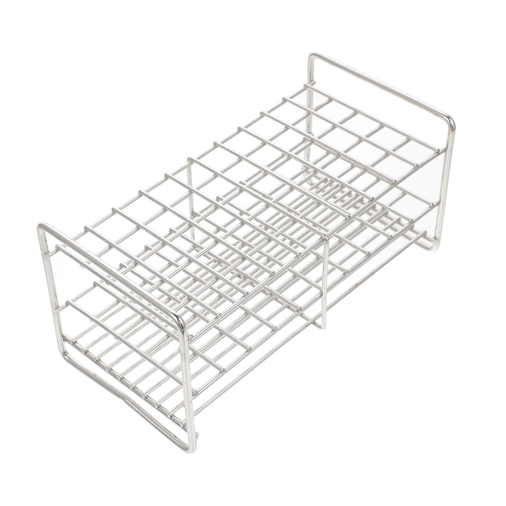 VALICLUD Edelstahl Reagenzglasgestell Quadratisch Testrohrhalter Hochtemperaturbeständig Säure Alkalibeständig Laborbedarf