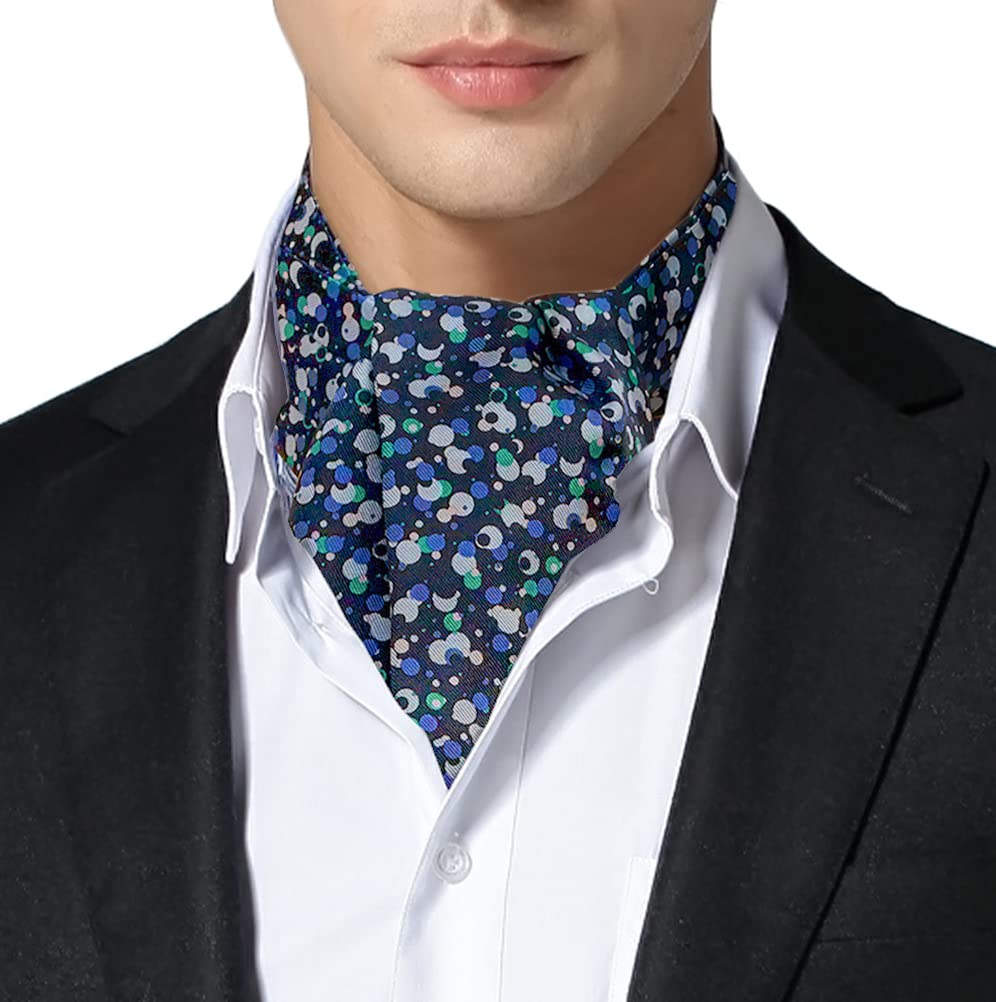 Remo Sartori – Ascot Krawattenschal für Herren, Aus Reiner Seide, Punktmuster, Made in Italy