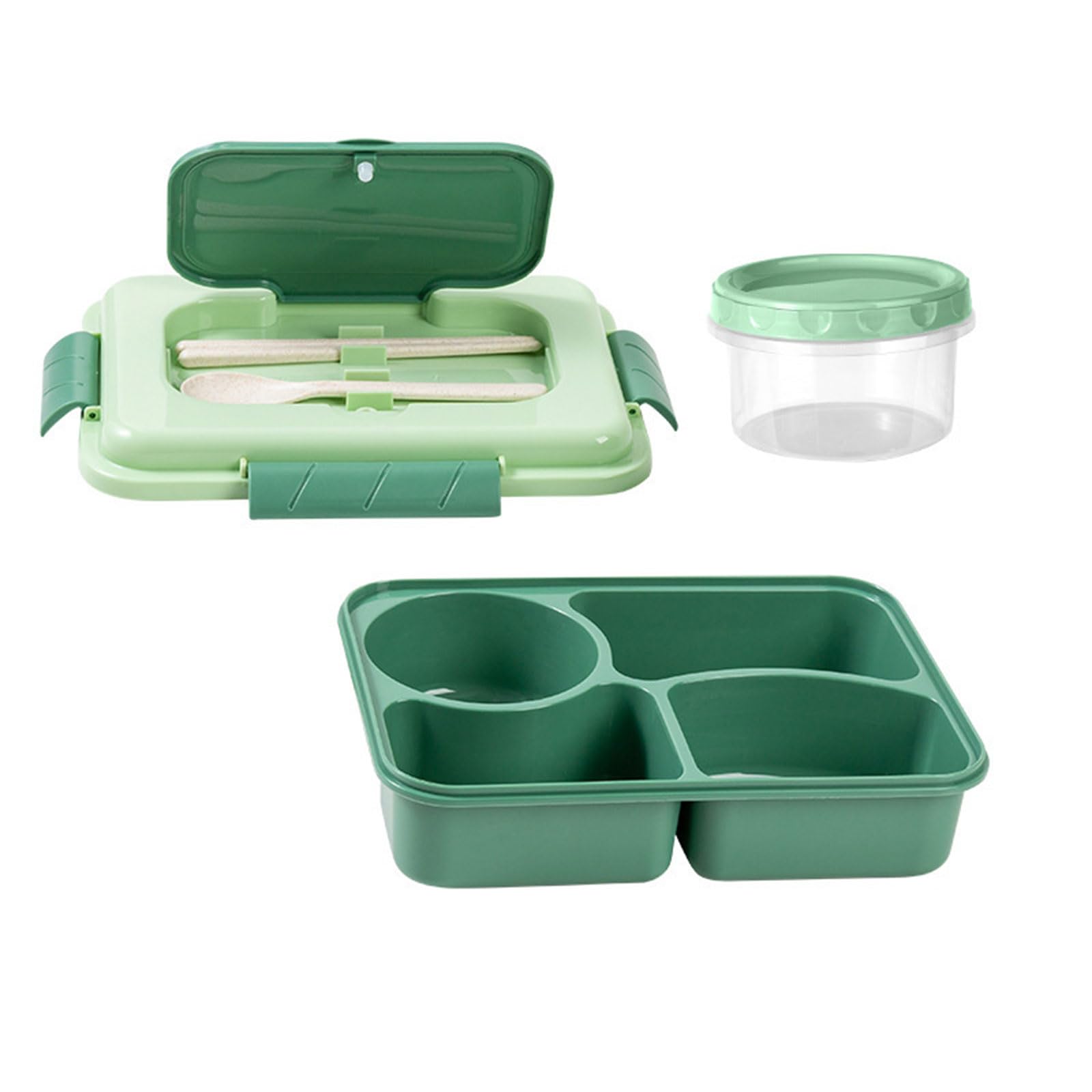 MALSSE Microwave Safe Multi Compartment Lunch Box with Soup Container and Utensils Leak Proof Design for School Meals Multi Compartment Bentos Box with Soup Bowl