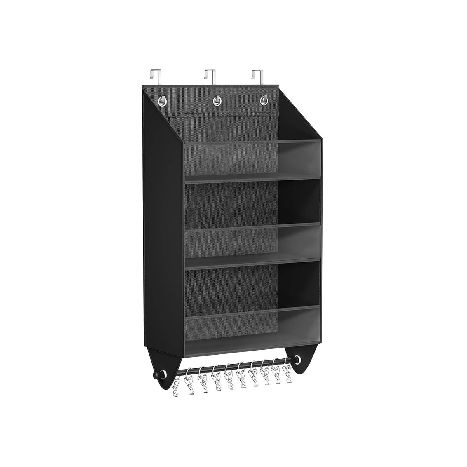 Kalttoy Space Saving Hanging Closet Solution for Garments Accessories and Books 3 Compartments Design Vertical Toy Storage