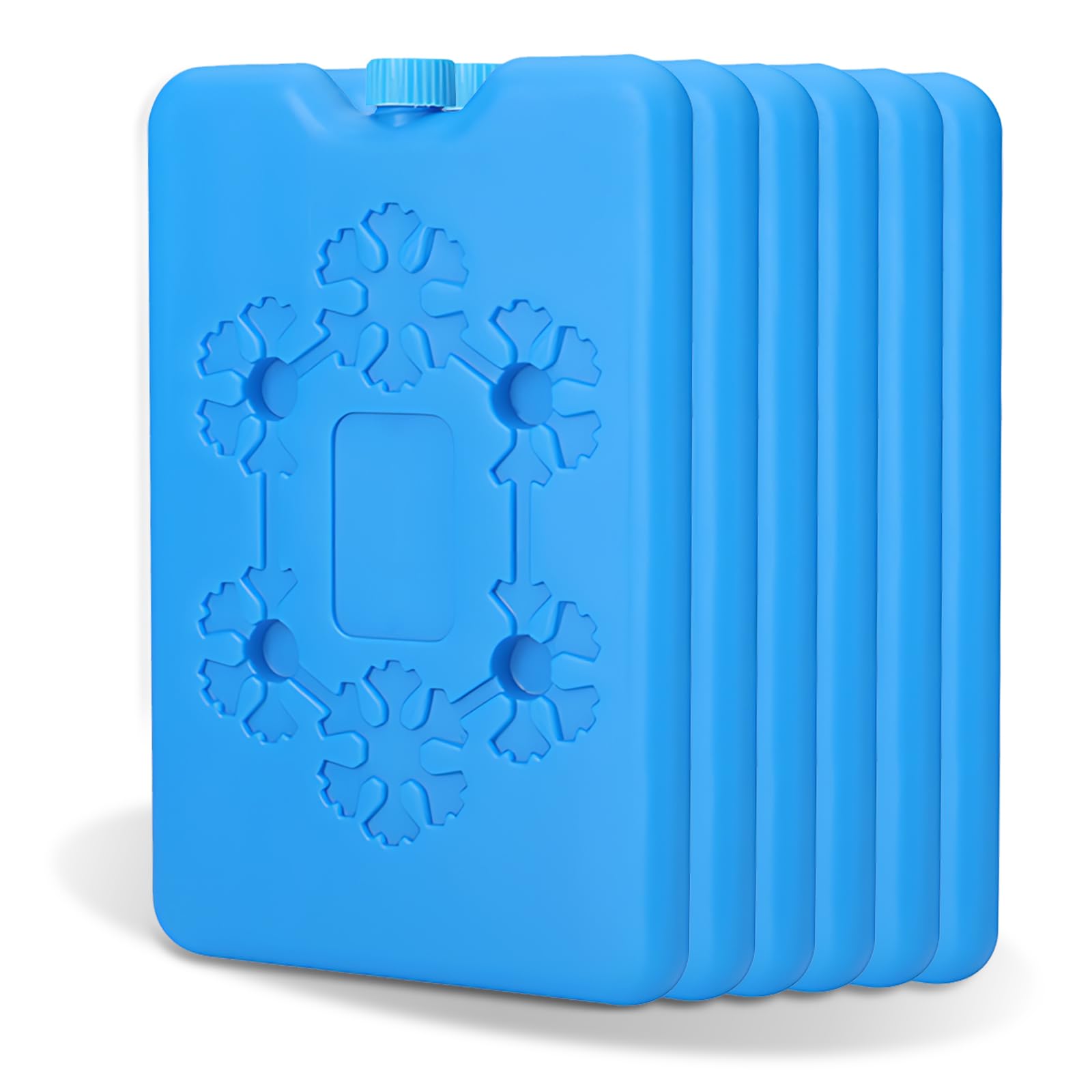 YceLon Pack of 6 Ice Packs, Reusable Cooling Pads for Cool Bag, Flat Cooling Elements for Lunch Box and Outdoor Activities, 16 x 10 x 1.5 cm
