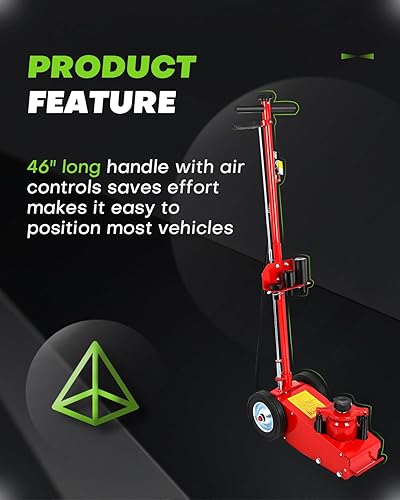 Miniatura 5 de Gato de piso hidráulico aire/hidráulico de 22 toneladas (44 000 libras) para reparación de camiones, remolques, vehículos recreativos, autobuses,