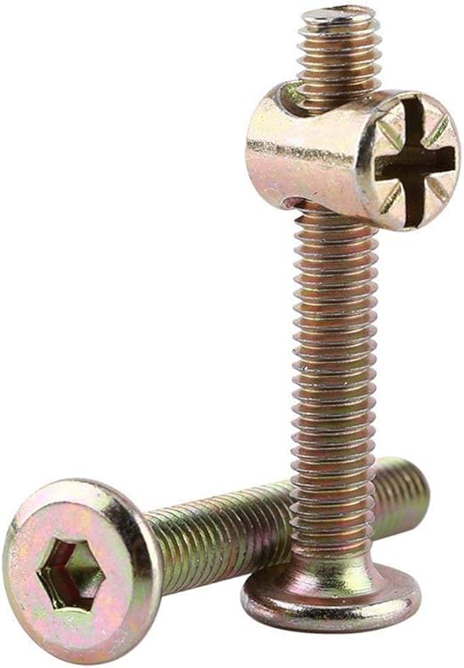 10 Pack M6 Barrel Bolt Nuts for Furniture Cots Beds Crib Screws Parts Replacement (M6 X 60mm