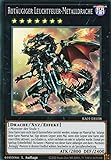 RA01-DE038 - Faro, diseño de dragón metálico de ojos rojos, Super Rare, 1ª edición, en alemán, 25th Aniversary Rarity Collection, con protección de envío Yugioh de MZTCG