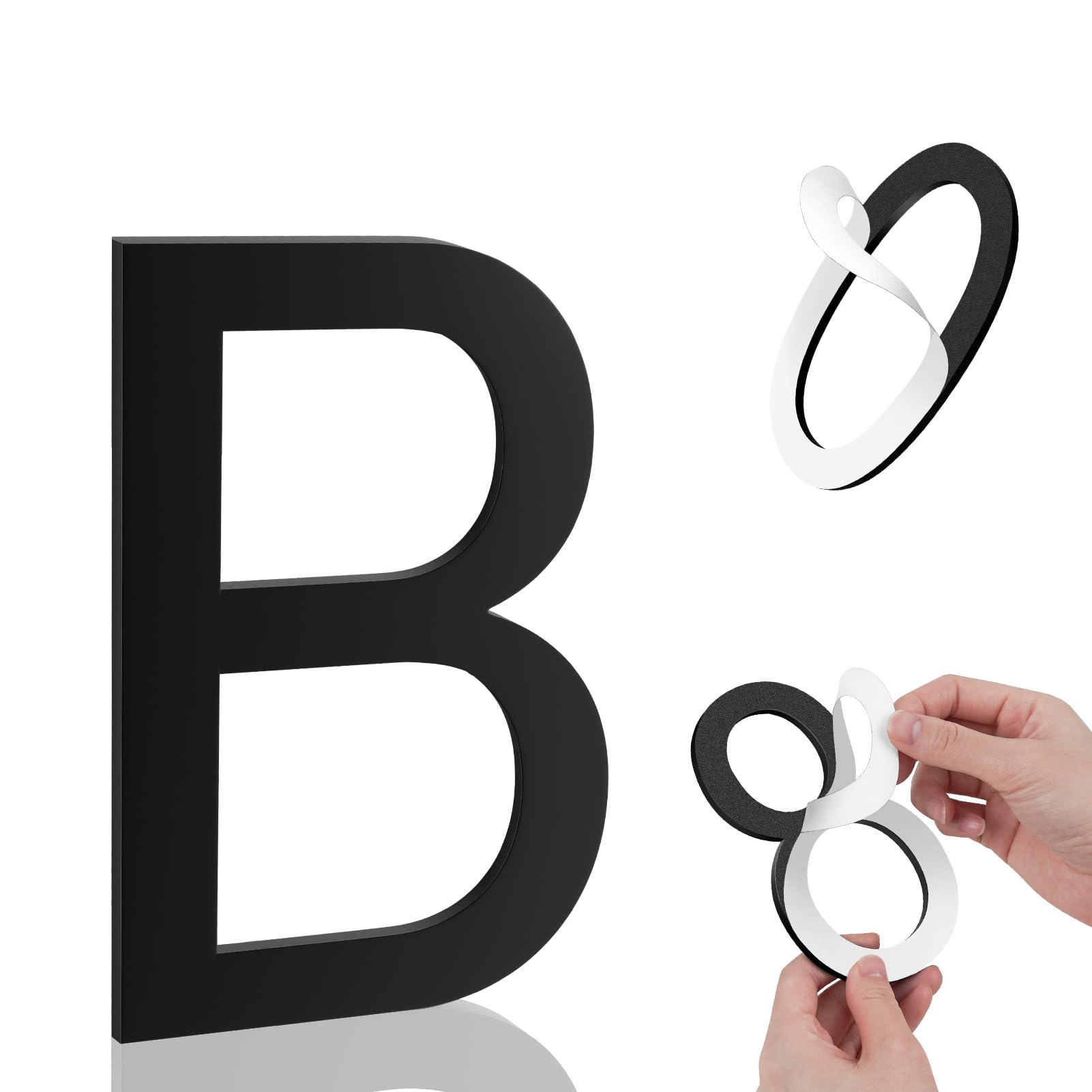 4 Inch House Numbers, Self-adhesive for Outside Mailbox House Number (B)