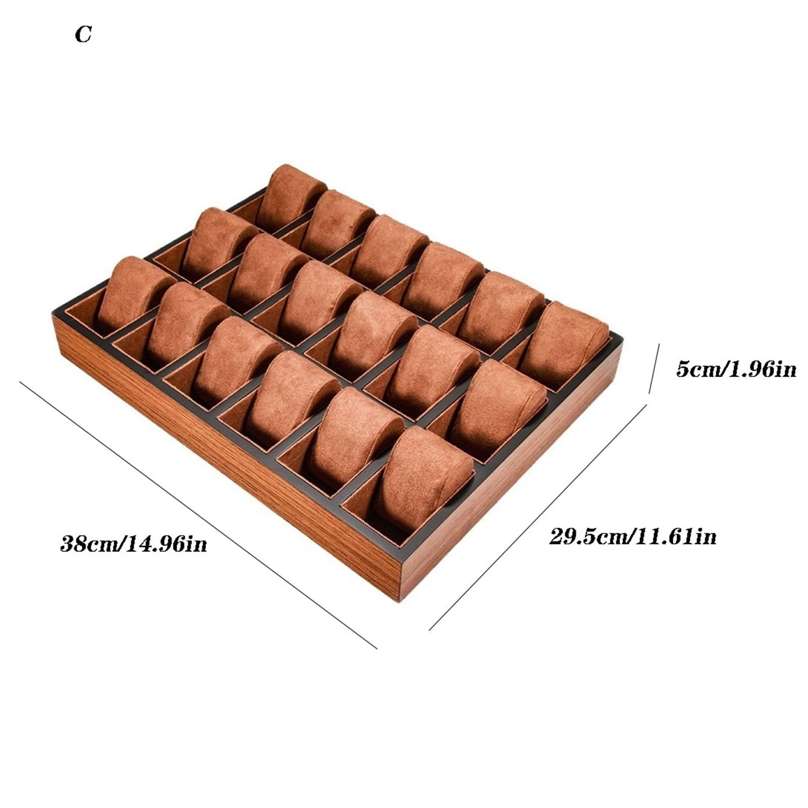 Cloxks Watch Box 5/12/18/30 Sitze Überwachungsschachtel mit großer Kapazität Holzwächer -Schaltkapazität Display -Uhr -Aufbewahrungsbox, Brown Watch Organizer für Aufbewahrung und Anzeige (Größe: C)