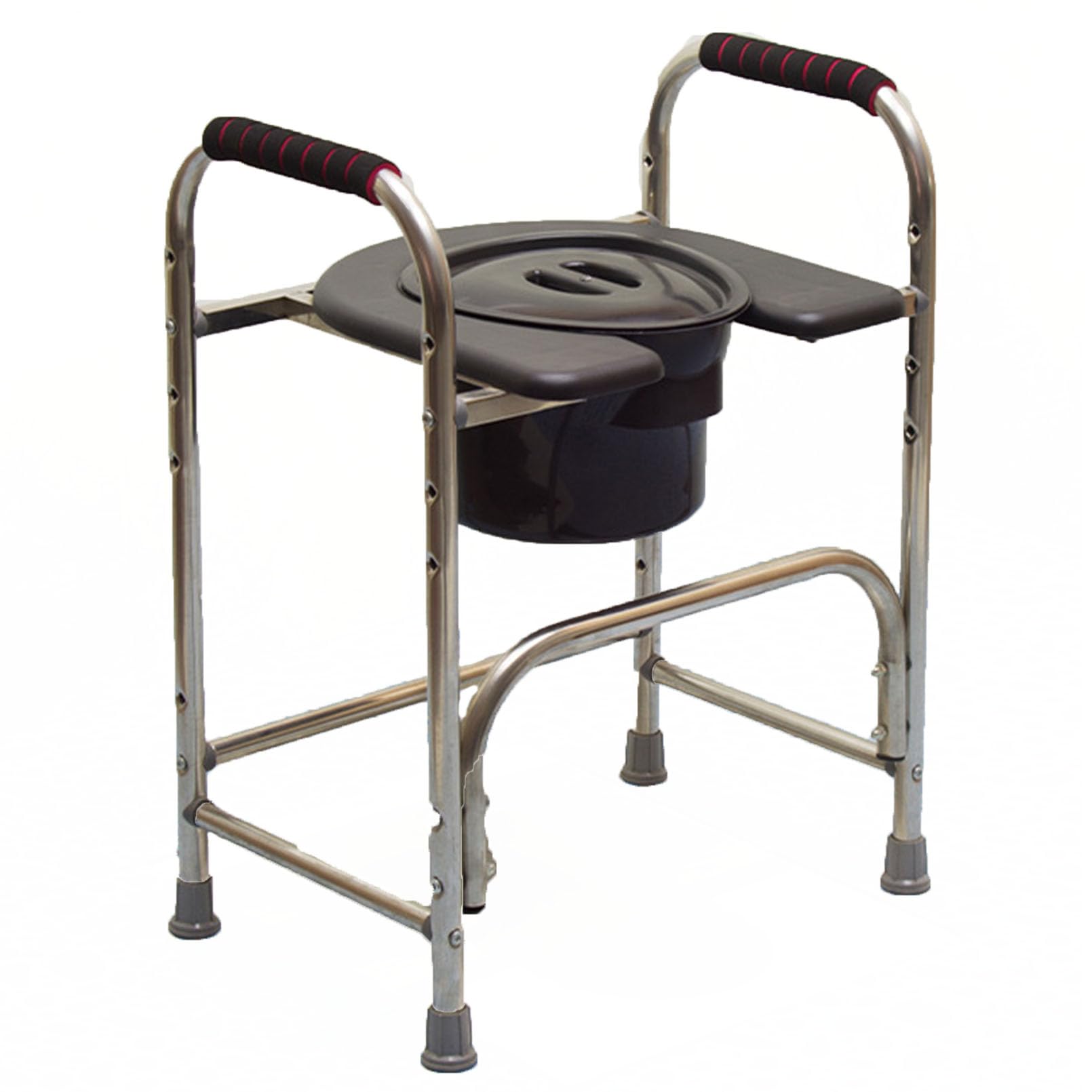 3-in-1 Folding Bedside Commode - Porta Potty for Adults - Portable Toilet for Camping, Supports Up to 220 Lbs, Bedside Commodes for Seniors and Commode Chair