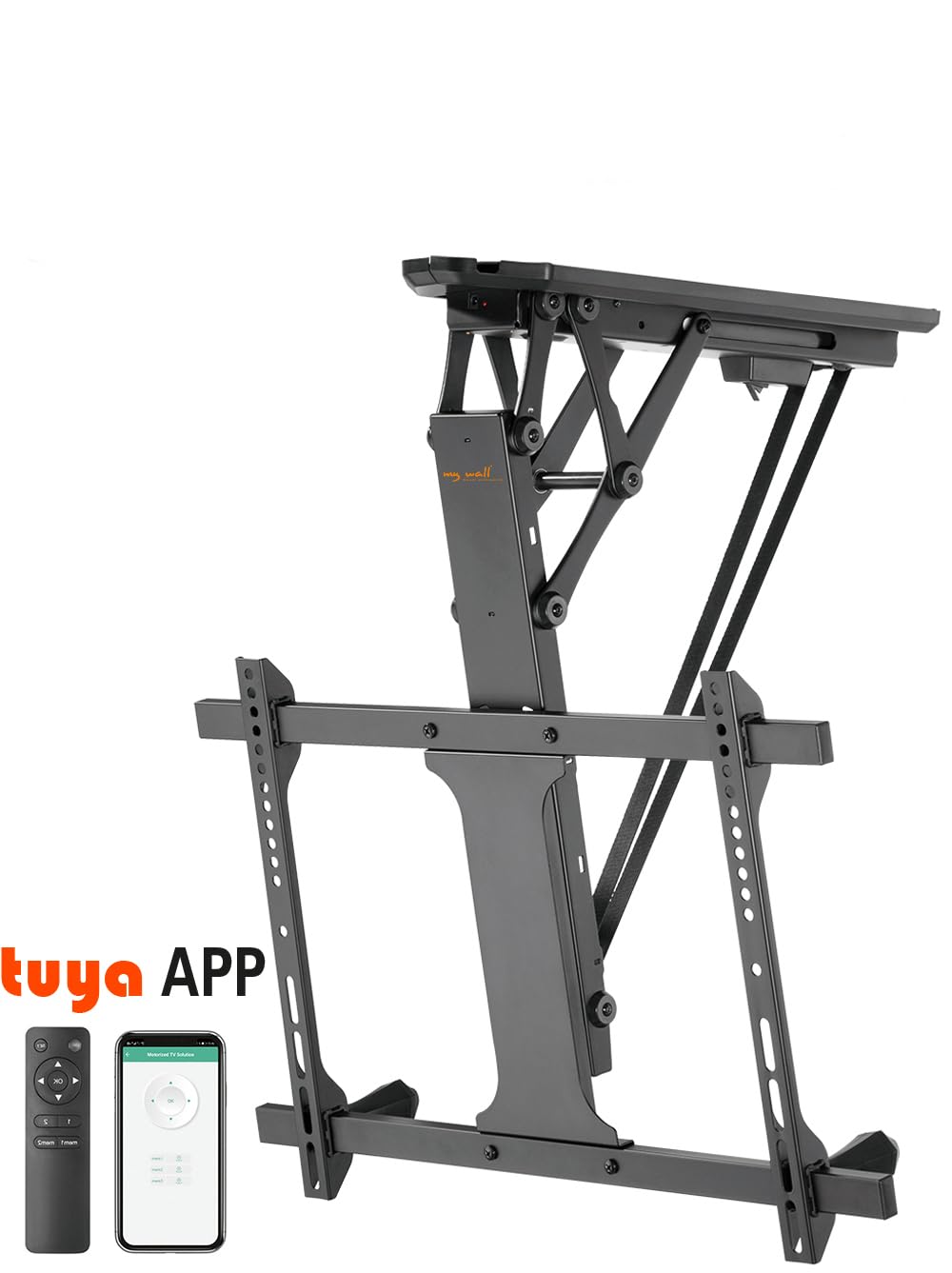 mywall HL44ML - Soporte de Techo Plegable y motorizado para televisores de 32" a 70" (81-176 cm), Carga de hasta 35 kg, con Mando a Distancia, con función Smart Home