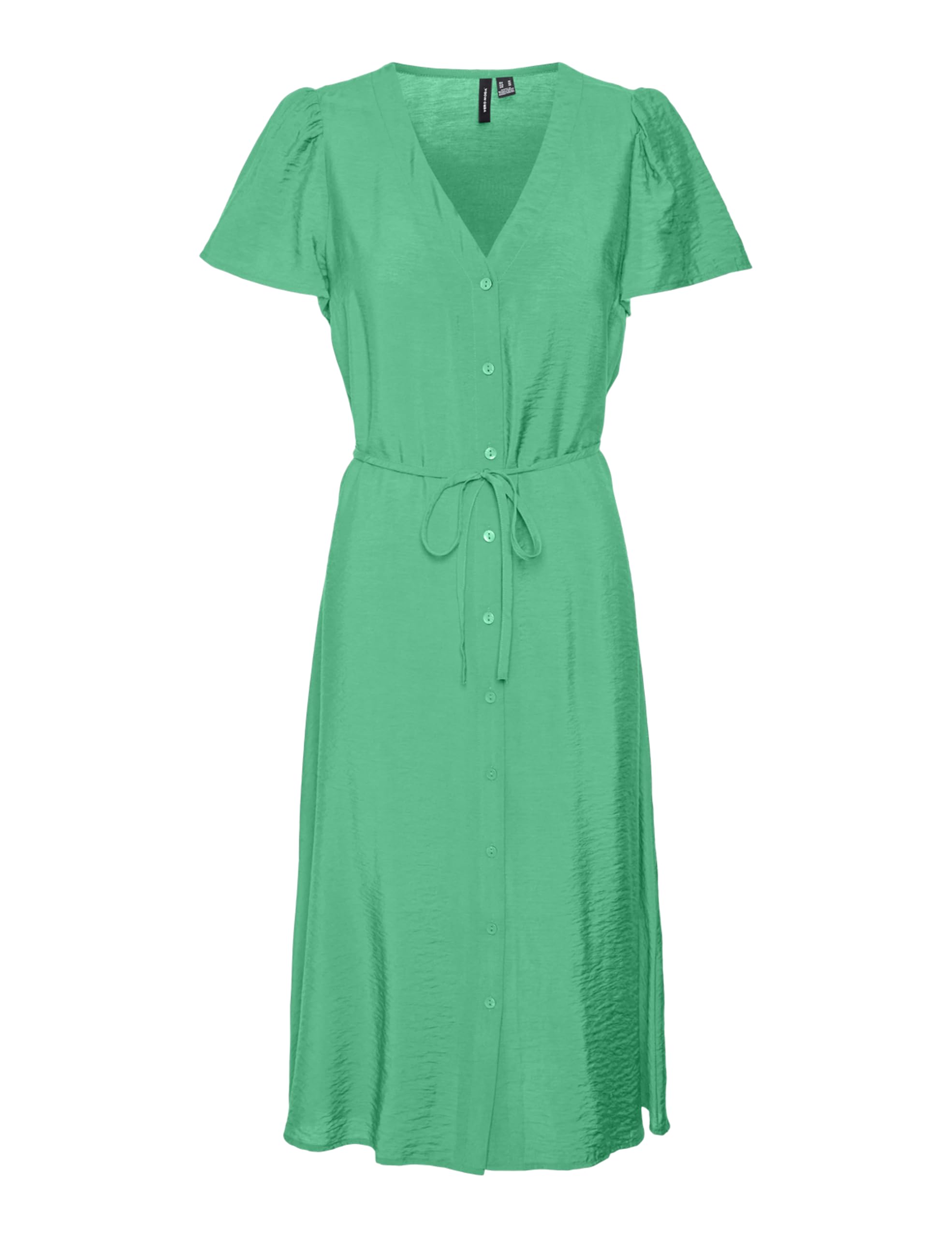 VMJOSIE SS Calf Shirt Dress WVN GA, Katydid, S