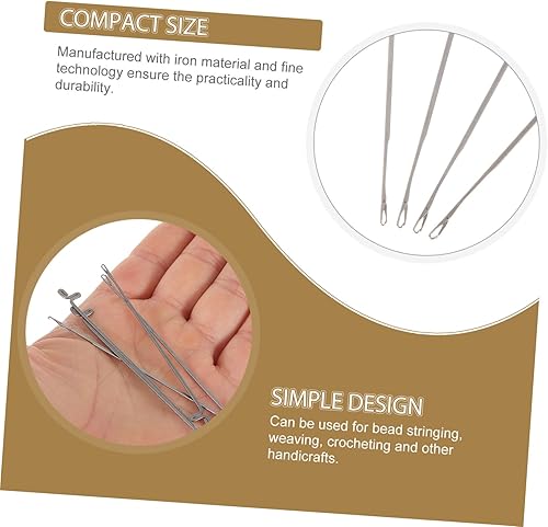 Miniatura 2 de EXCEART 10 Uds. Herramientas de aguja de cuentas Ganchos de ganchillo de cuentas de aguja artesanal de cuentas Gancho de ganchillo rebordear Aguja