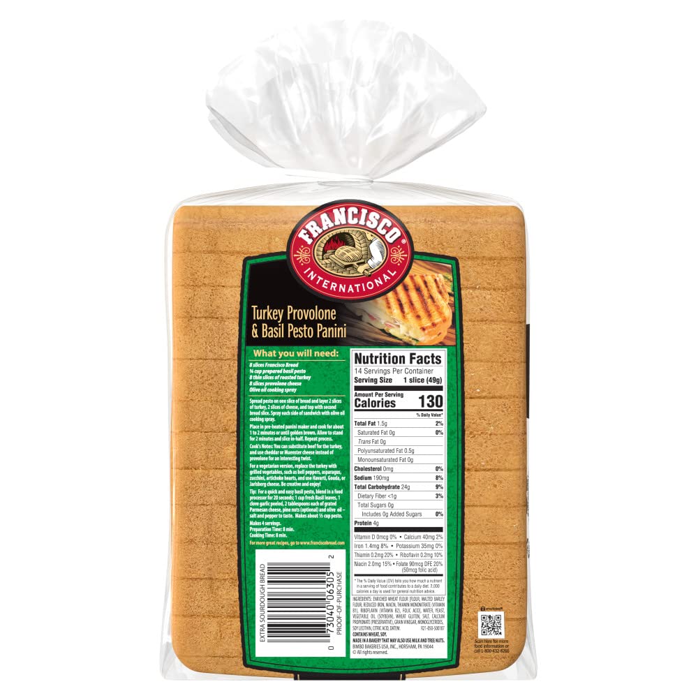 Francisco International Extra Sourdough Sliced Bread, 24 oz