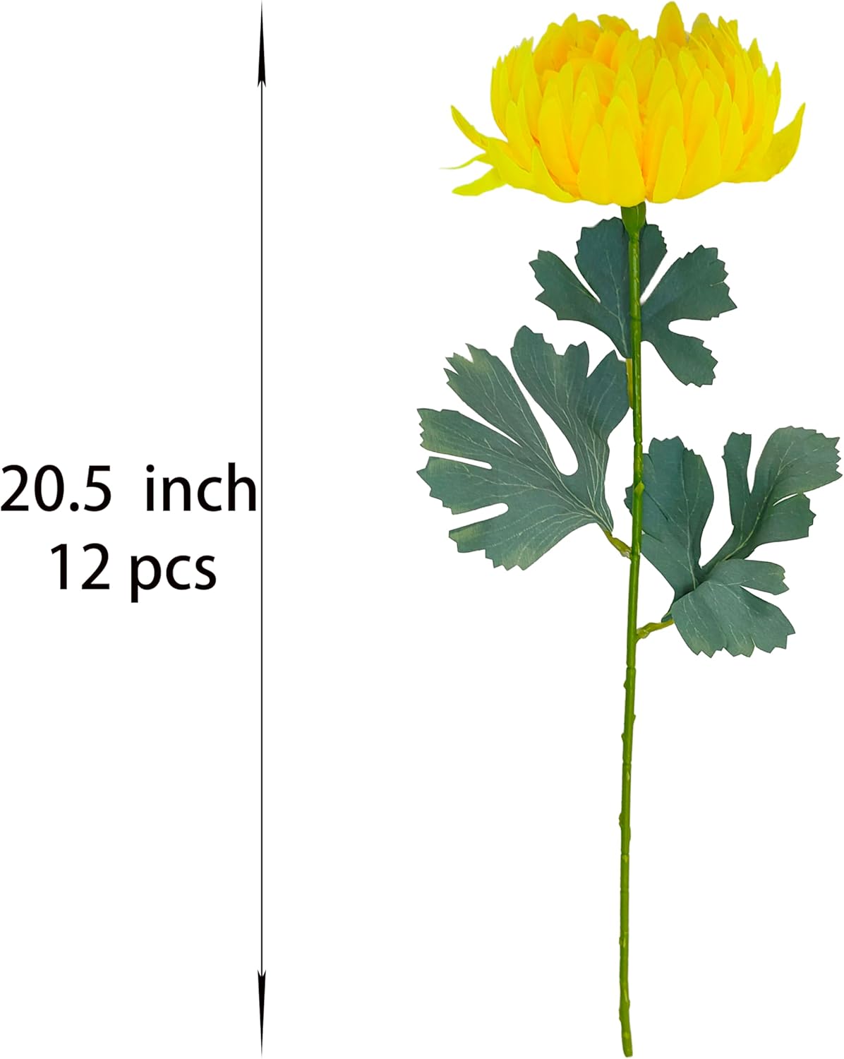 12 Pcs Artificial Chrysanthemum Flowers for Homecoming Mum Centerpieces,5'' Diameter Faux Silk Chrysanthemum Flowers Ball for Home Office Coffee House Parties and Wedding Decor (12, Yellow)