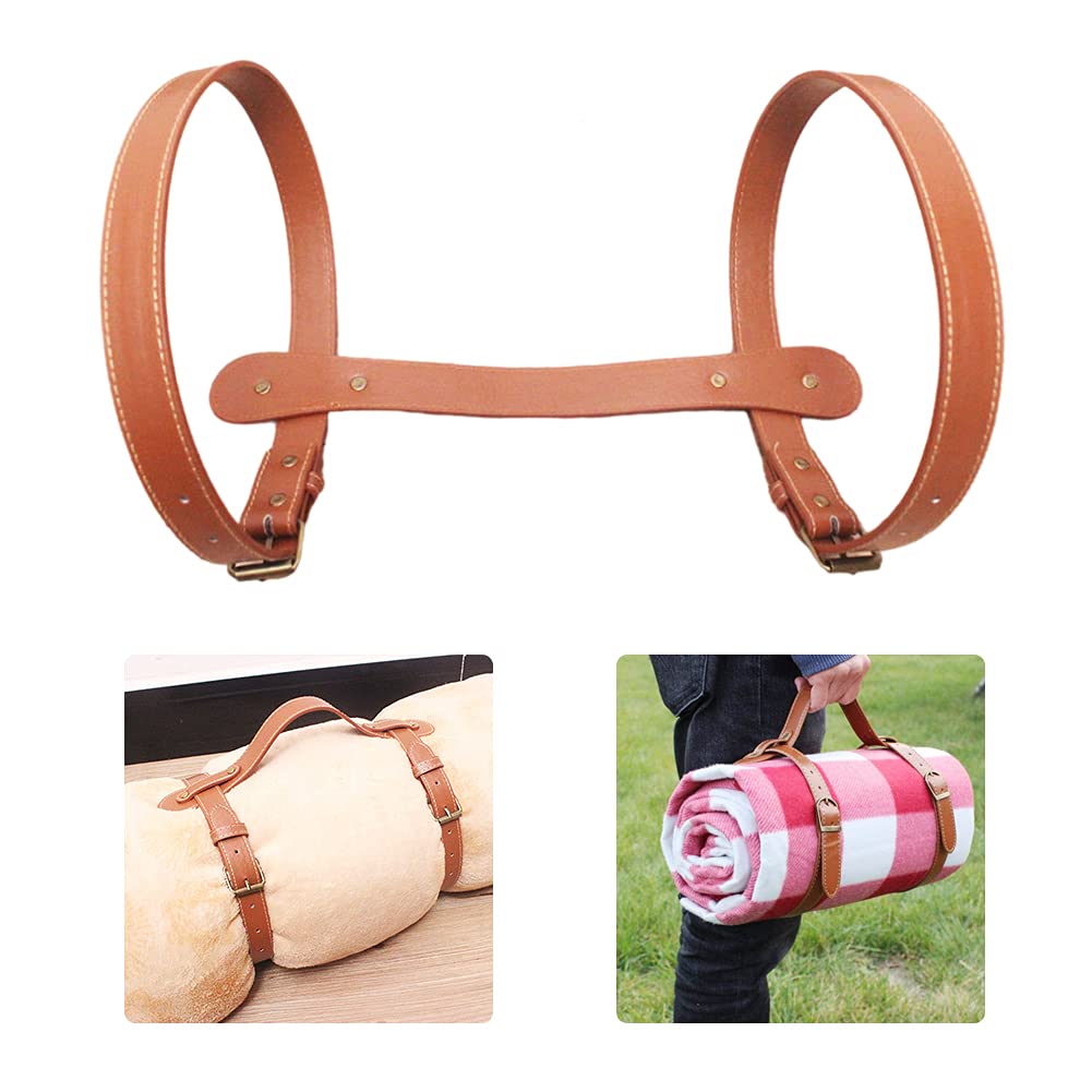 GORGECRAFT Tragegurt Für Picknickdecke 51 Cm – Aus Kunstleder, Verstellbar, Für Camping & Yoga