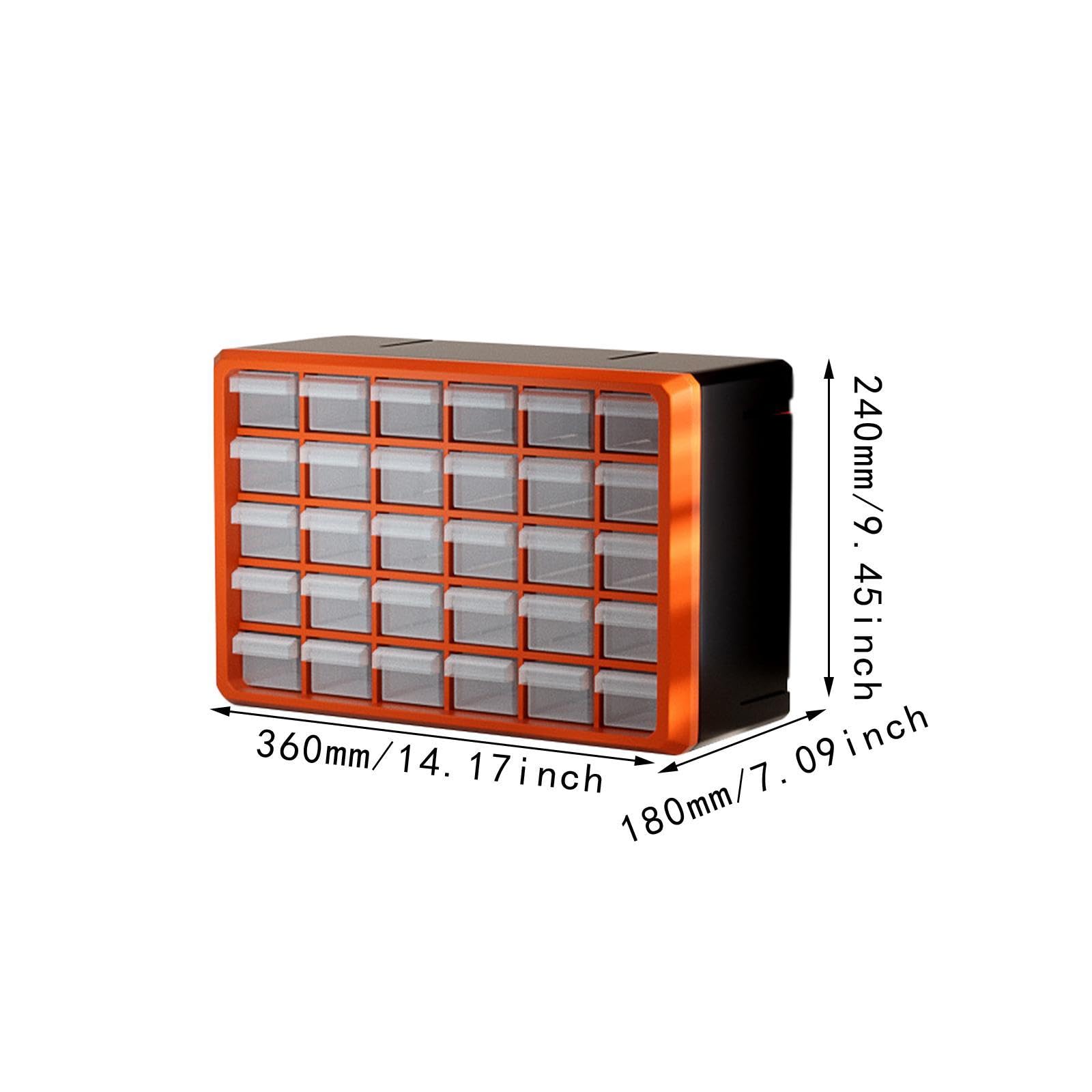 Organizador de Cajones para Armarios de Almacenamiento, Compartimentos, Multirejilla, Multifuncional, Caja de, Organizador de Tornillos, Organ, Cuadrícula Pequeña Naranja 30