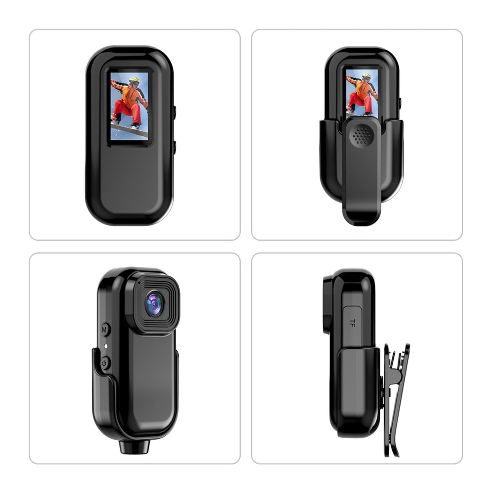 Mini Action Camera 1080P HD Videoregistratore Digitale Body Cam WiFi Action Cam Sportiva Videocamera for Piccola Bici da Esterno Chiarezza Precisa(Cam-8GB)