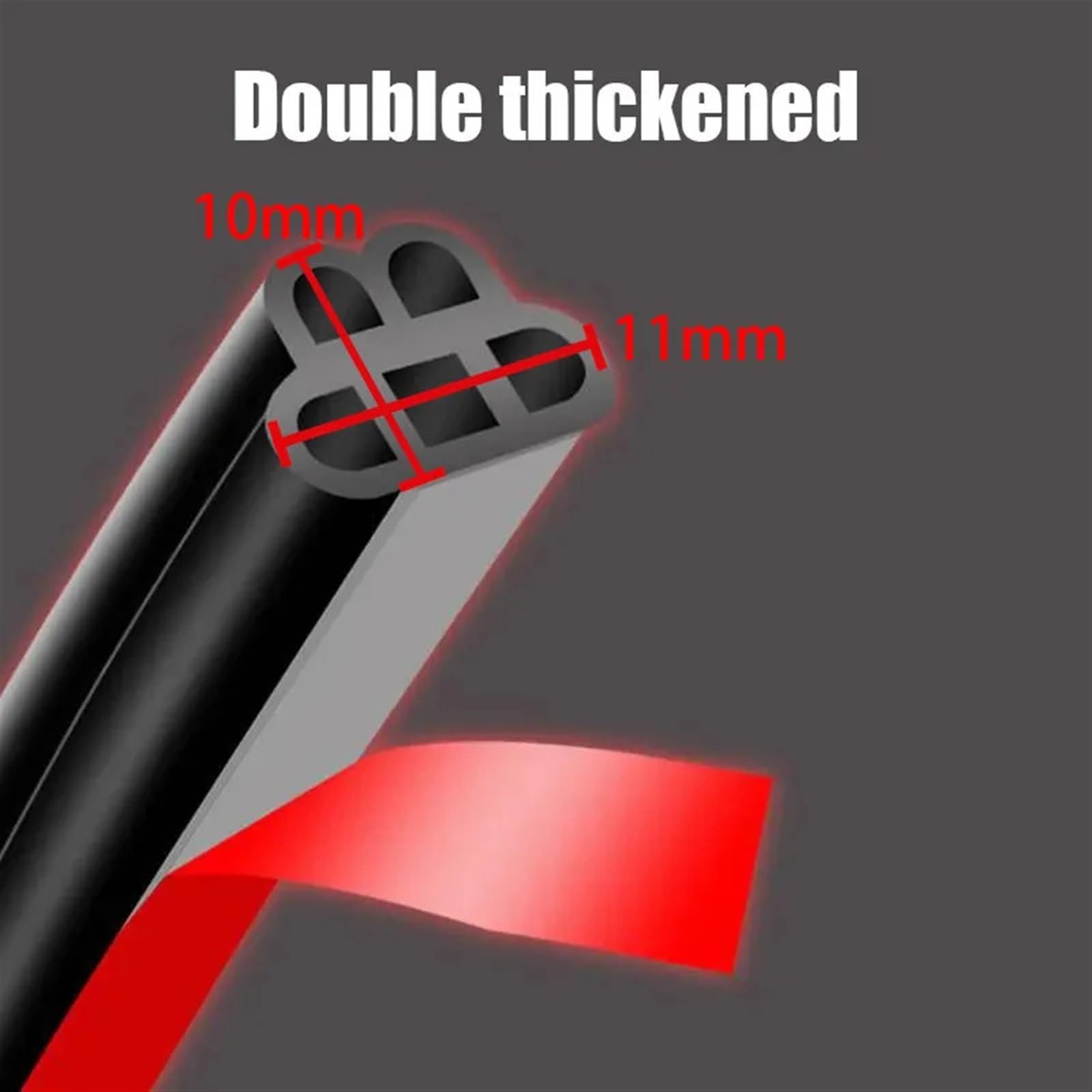 5M 10M 20M Uszczelka Drzwi Samochodu Dwuwarstwowa Gumowa Uszczelka Do Maski Samochodu Bagażnik Wodoodporna Izolacja Akustyczna Uszczelniające Paski Ochronne (Color : 20m)
