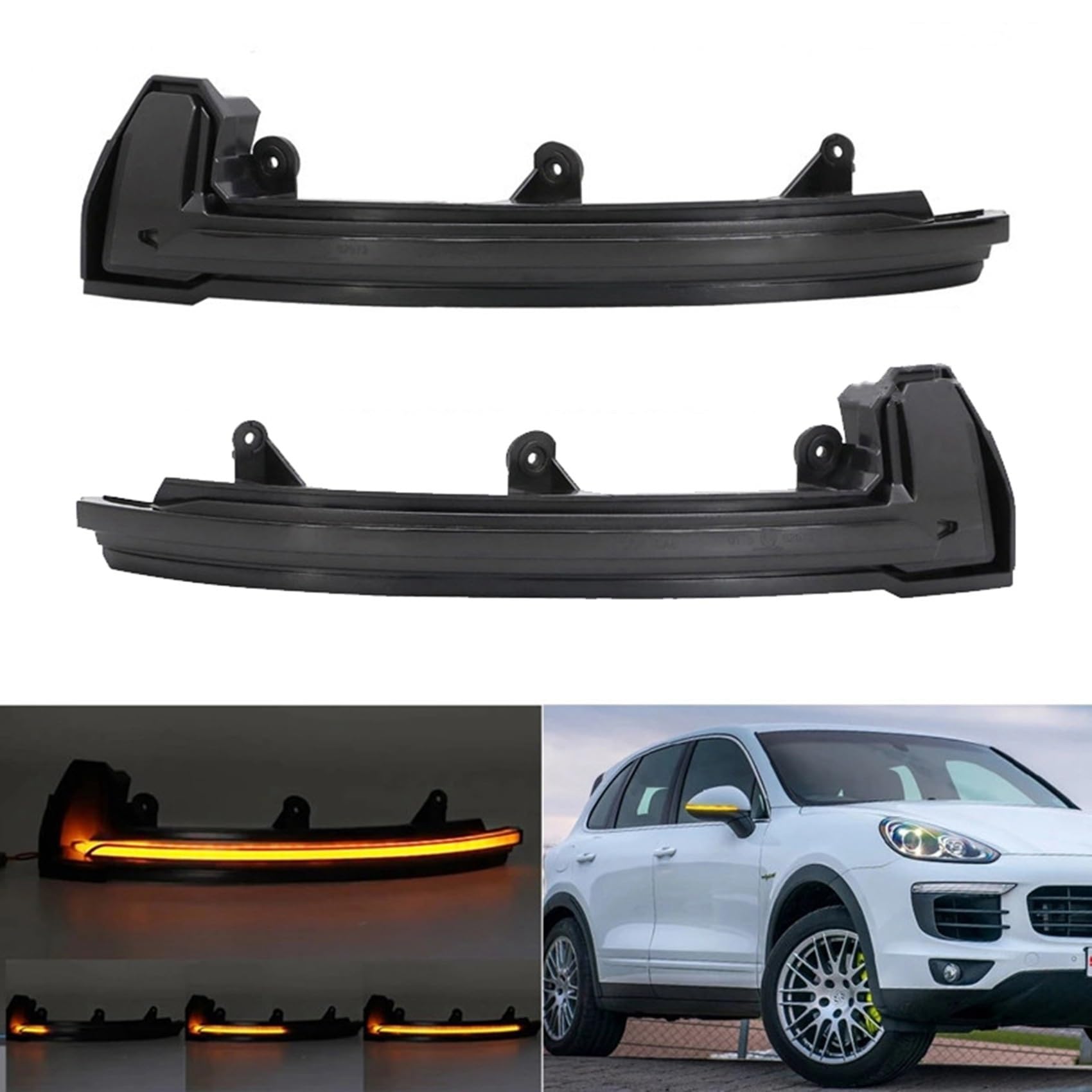 Intermitentes Automóviles Luz LED dinámica para espejo lateral de coche, luz intermitente, lámpara indicadora de señal de giro para Cayenne 2015 2016 2017 2018