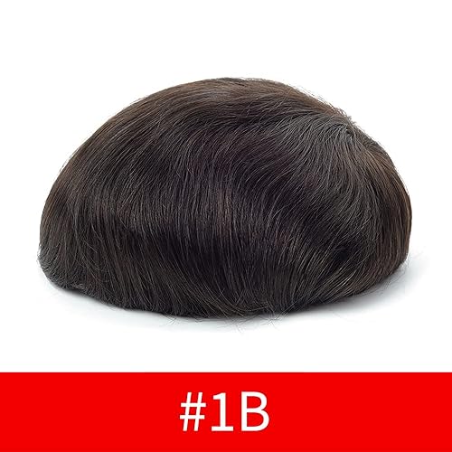 Miniatura 2 de Lordhair Toupee para hombres encaje francés con sistema de reemplazo de pelo PU densidad media (#18)