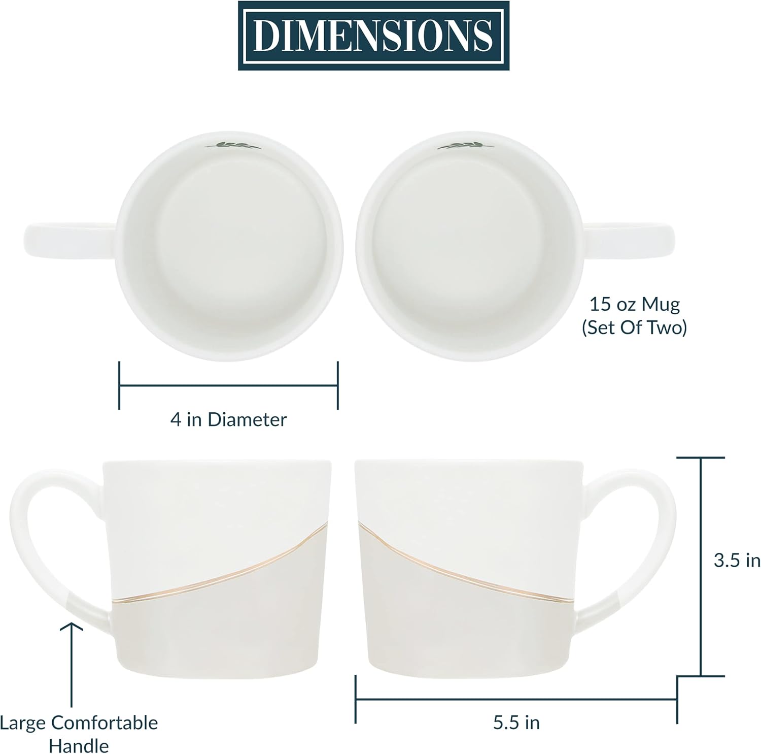 Pavilion Gift Company - Let's Have Coffee Together - 15-ounce Ceramic Iridescent Mug Set, Couple Gifts For Him and Her, Unique Wedding Gift, Engagement Gifts, 1 Count, White - Image 3