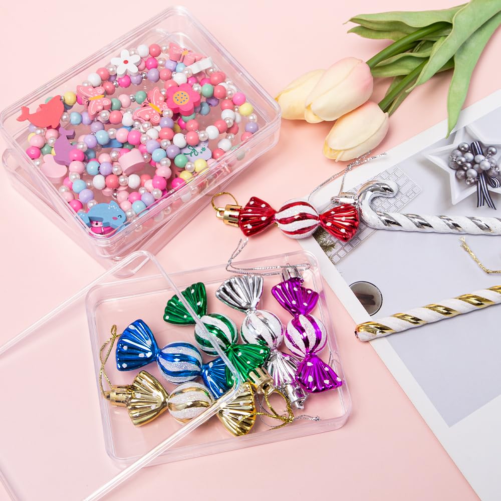 Keboyoe 8pcs Acrylic Display Boxes with Lids 13x10x2.6cm Rectangle Storage Containers Clear Storage Boxes with Lid Acrylic Storage Boxes with Lids for Wedding Treats - Image 3