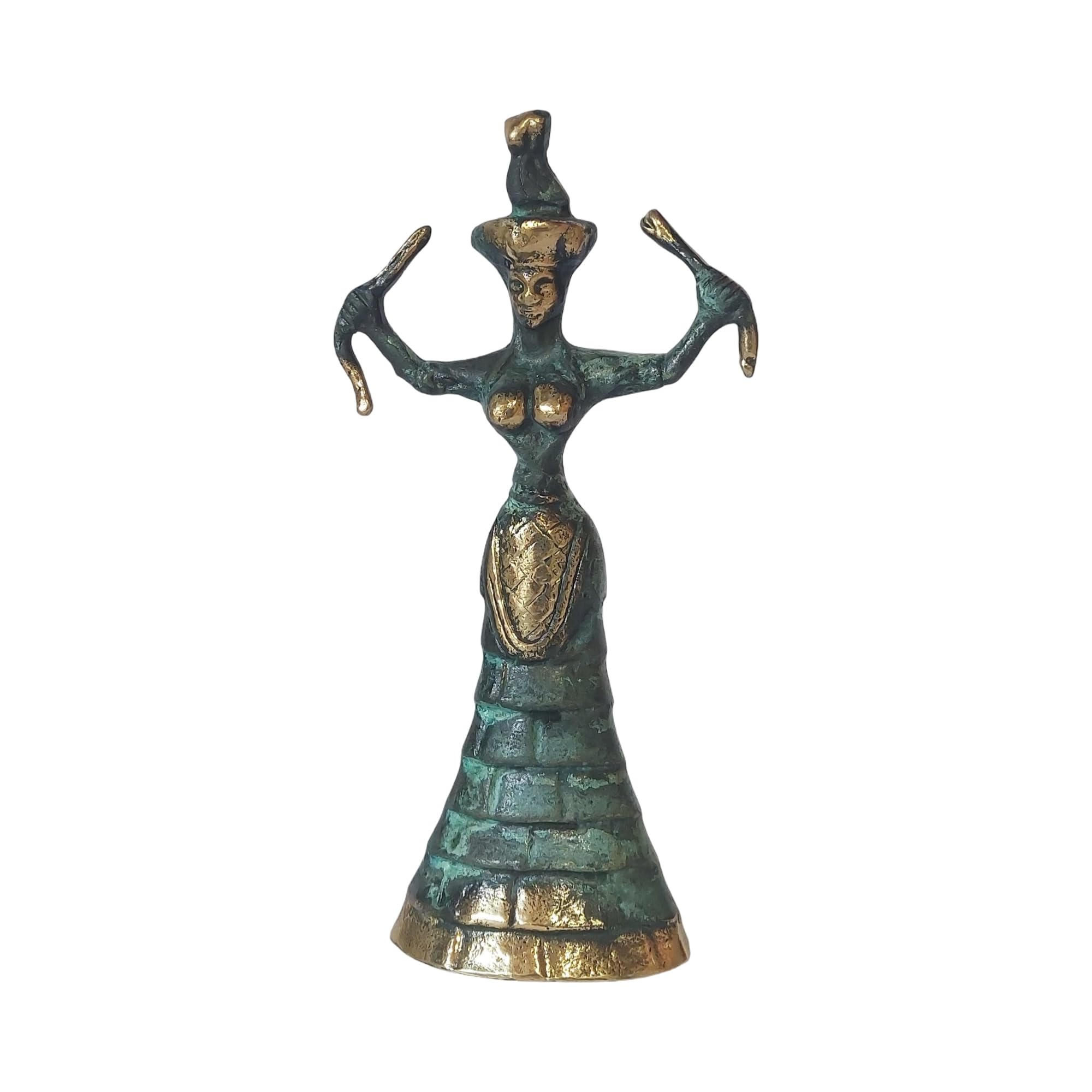 Dadart Bronze Minoan Snake Goddess Statue Greek Mythology Sculpture 18.5 Cm