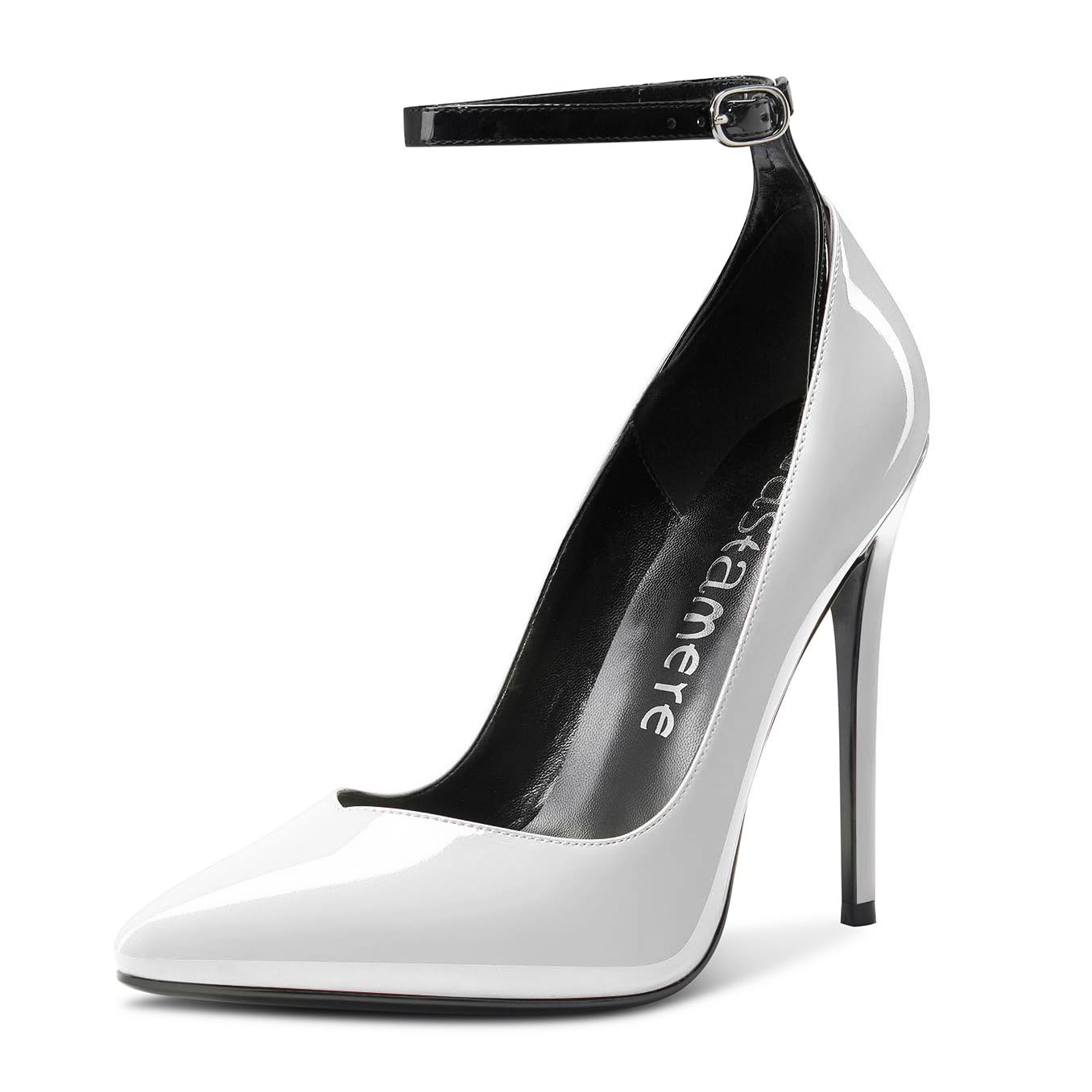 Castamere Womens Sexy Ankle Strap High Heels Pumps Elegant Pointy Toe Stilettos 12CM Heel Shoes