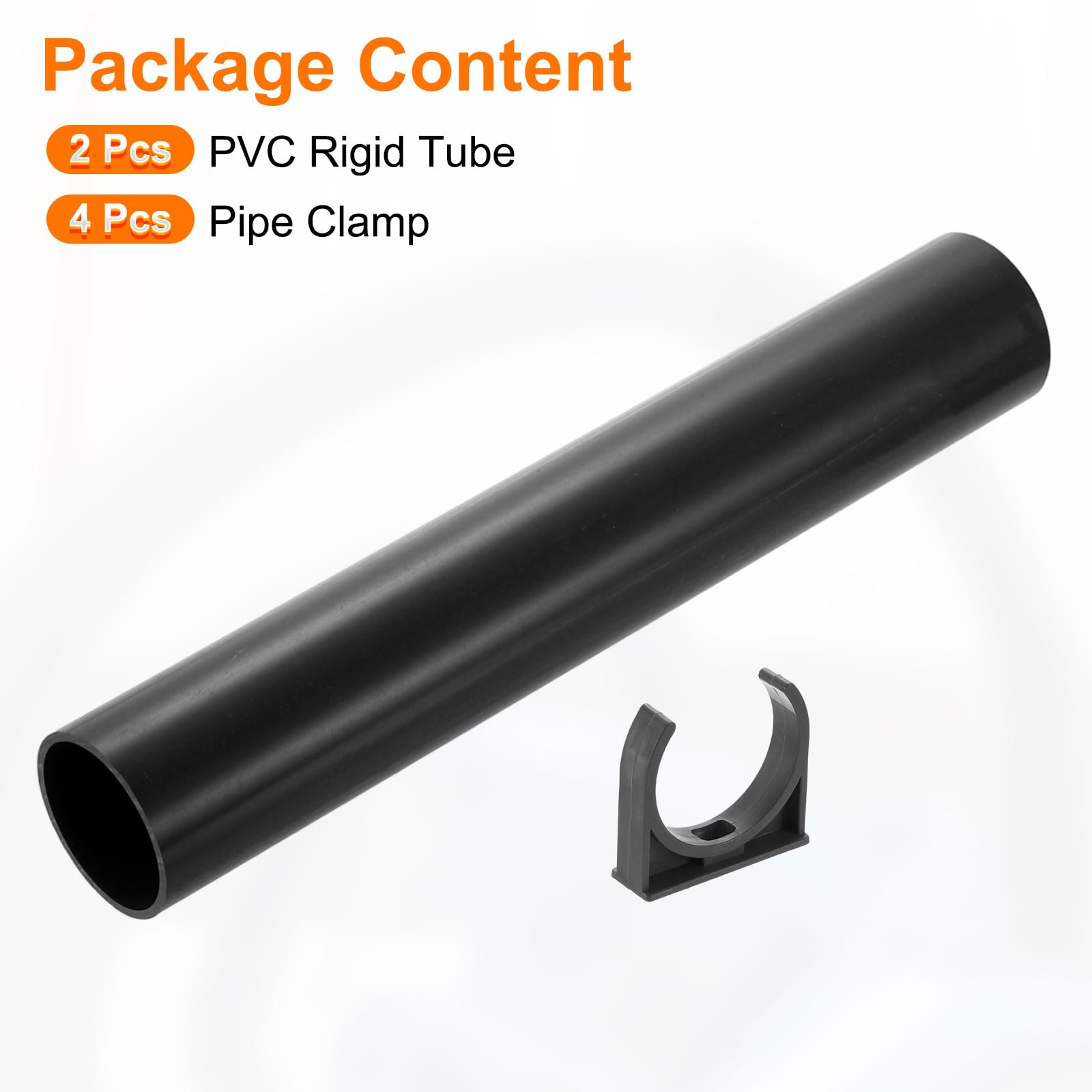 QUARKZMAN 2 Pezzi Tubo Rigido In PVC 300 Mm Lunghezza Grigio Scuro | Tubi In Plastica, 45.2 Mm DI 50 Mm DE, Per Acquari, Sistemi DI Raffreddamento Ad Acqua, Guaina Per Cavi