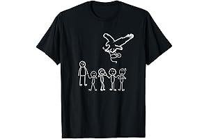 Hawk Grabs Stick Figures Funny Dark Humor Sarcastic Comedy T-Shirt