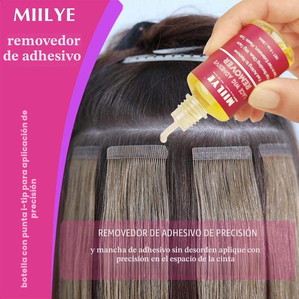 MIILYE Kit de instalación de pelucas, 120 ml, spray adhesivo para pelucas de encaje frontal, pegamento blanco, fijación fuerte, sin costuras, invisible