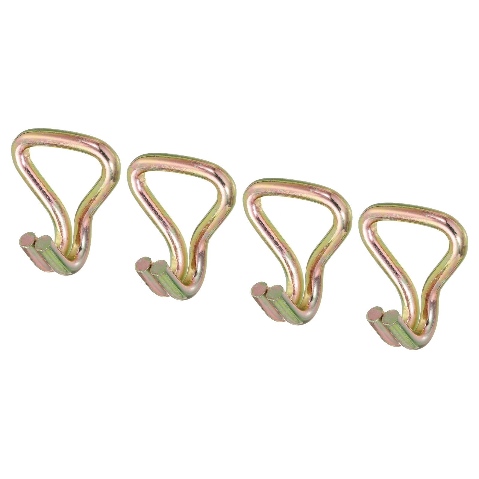 QUARKZMAN Gancio per Cinghia a Doppia J a Cricchetto Carico 8818 Libbre Colore Zinco per 2" Cinghia di Ancoraggio Auto Camion Rimorchio 4pz