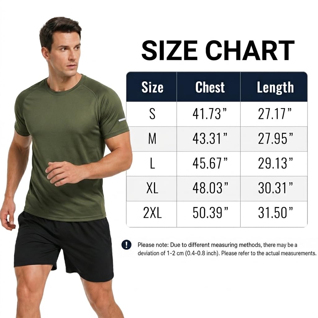 HUAKANG 3 Pezzi Magliette Uomo Manica Corta Running Shirt Palestra Fitness | Asciugatura Rapida,Sportiva,Running T-Shirt,Palestra Fitness
