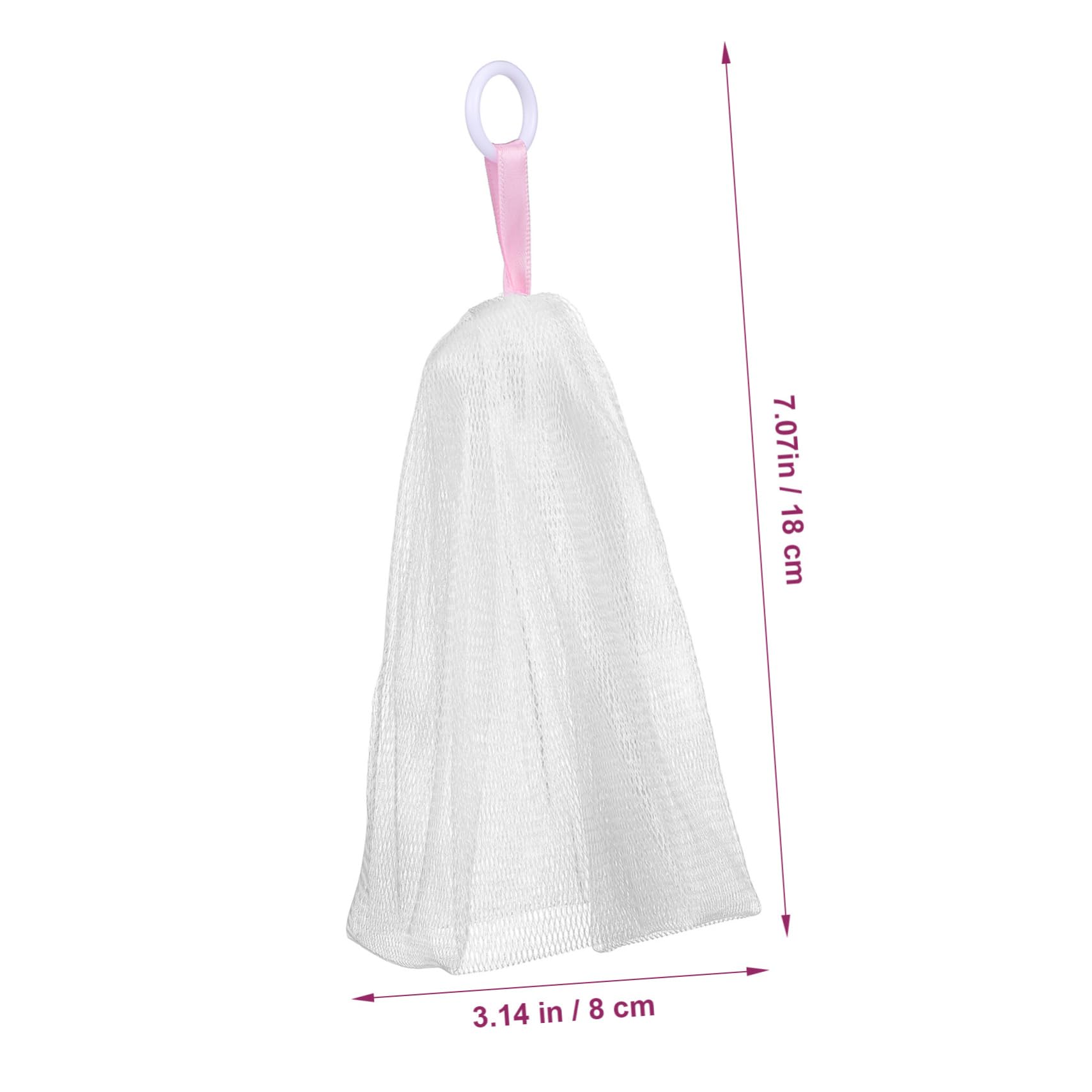 Baluue 3 Pcs Face Bubbler Maker Er Mesh Soap Bag Set Drawstring Rope for Wall Hanging Compact Storage