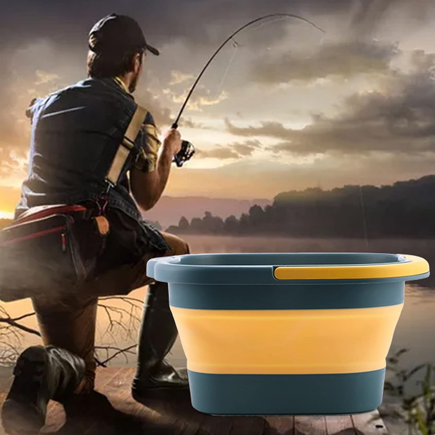 Vasca da bagno pieghevole per piedi in plastica con rulli massaggianti, vaschetta per piedi con massaggio, con manico, per pediluvio, pattumiera (3 colori)