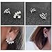 Suyi Fashion Hollow Lotus Flower Earrings Crystal Simple Chic Stud Earrings Set BS