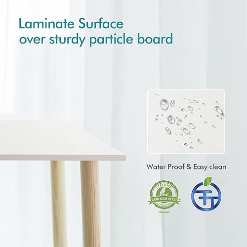 Miniatura 4 de Kaboon Mesa de 42 x 20 pulgadas, escritorio sólido de una pieza para escritorio de pie sentado, escritorios dobles, escritorio en L, bricolaje,