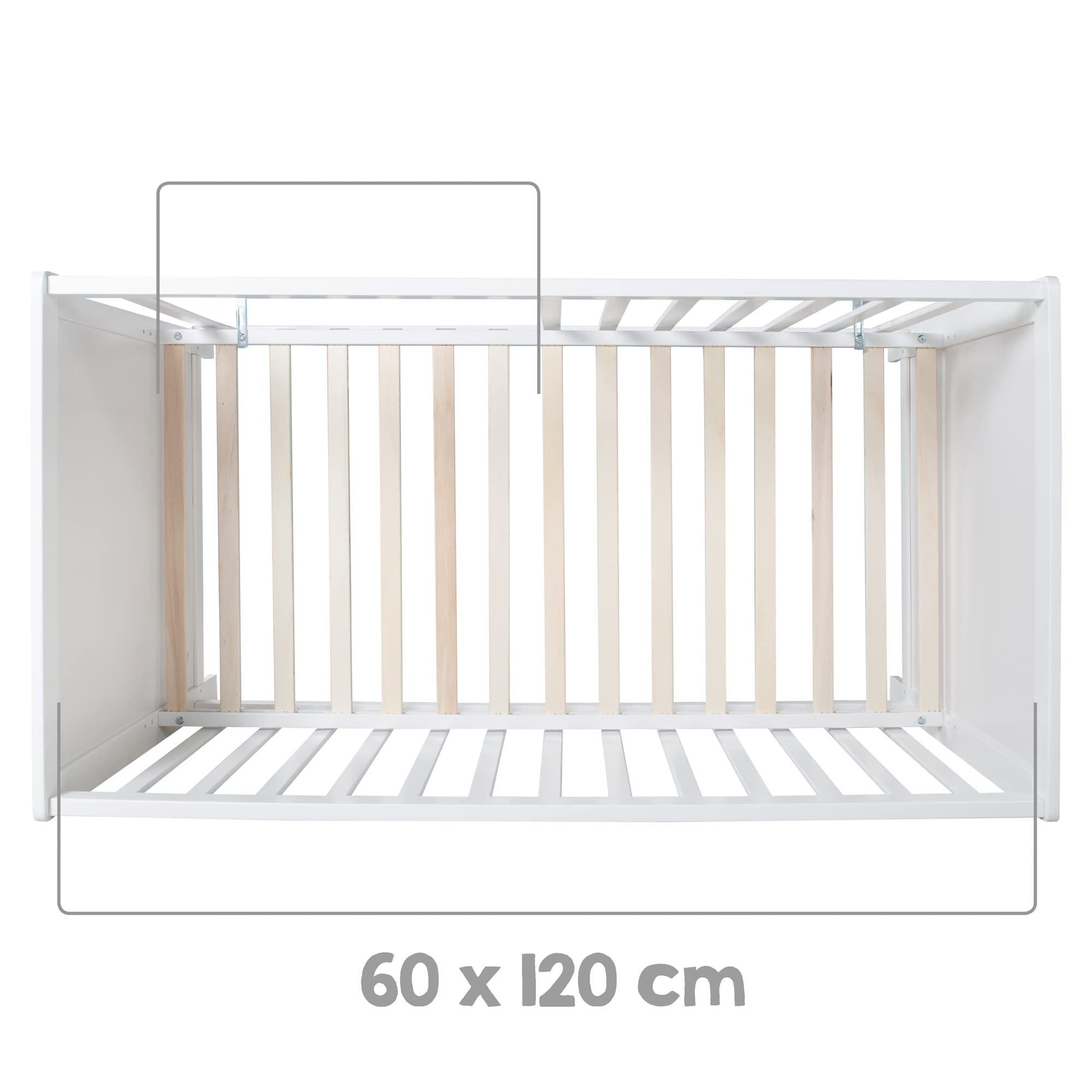 roba Juego de Habitación Infantil - Cuna Colecho y Cambiador con Colchón "roba Style" - Madera Blanca