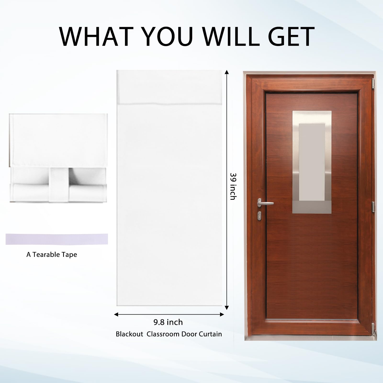 Maritown Classroom Door Window Curtains 1 Panel No Drill Blackout Privacy French Door Blinds Front Door Curtain Stick on Shades for Patio Door Backdoor Classroom Glass Door Window Cover - Image 2