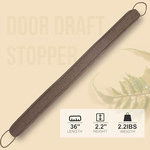 Miniatura 8 de KAKICLAY 48" Weighted Draft Stopper for Bottom of Doors and Windows, Heavy Duty Sound Proof Door Draft Guard Door Soundproofing Under Door