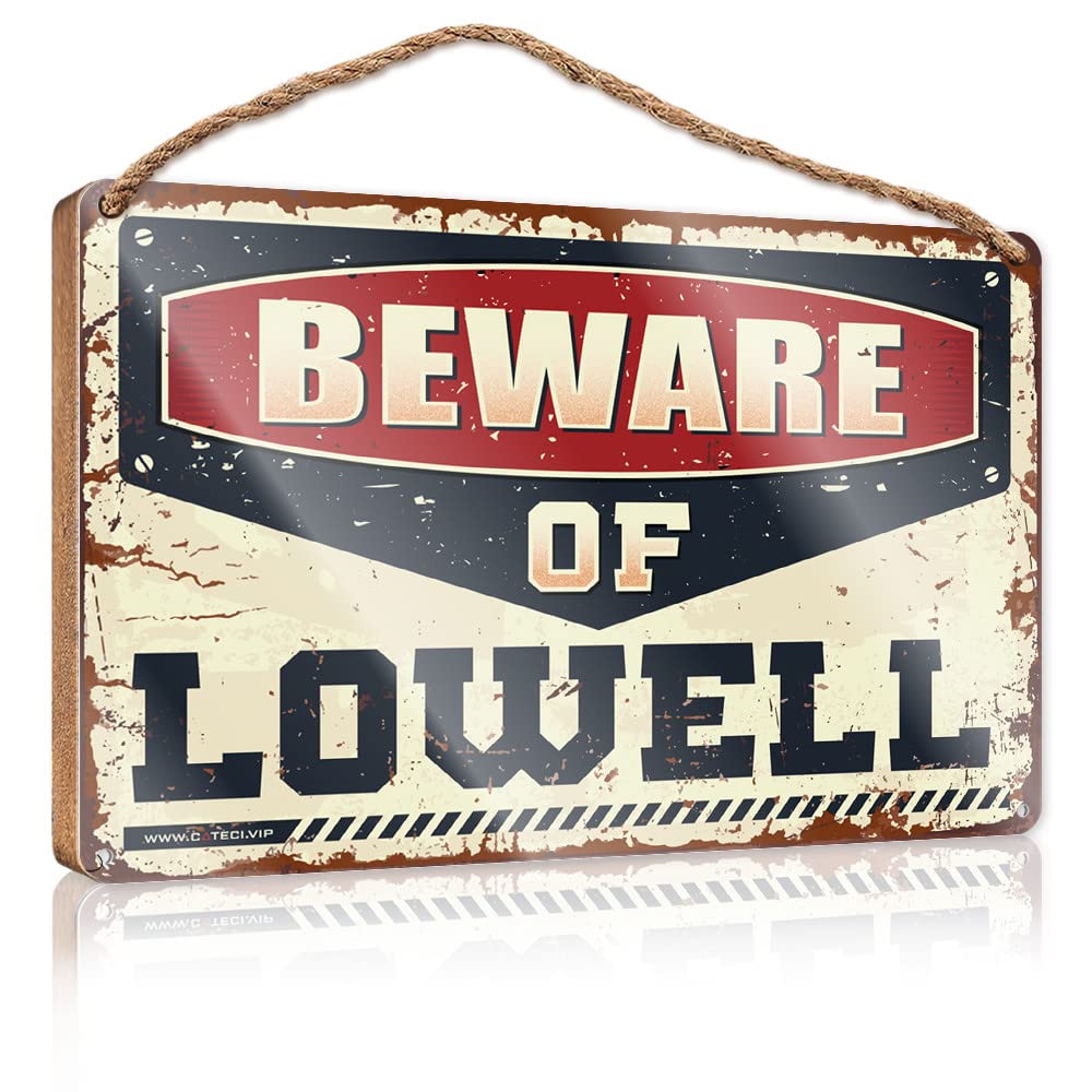 Bathroom Wood Sign Beware Of Lowell Wooden Sign Office Signs For Desk Funny Funny Signs For Bedroo(15X28CM)