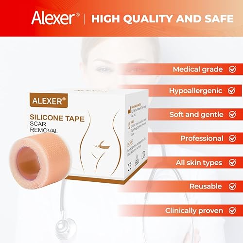 Miniatura 5 de Hojas de silicona para cicatrices, cinta de silicona para cicatrices, (rollo de 1.6 x 60 pulgadas - 4.9 ft), cinta de cicatriz para cicatrices