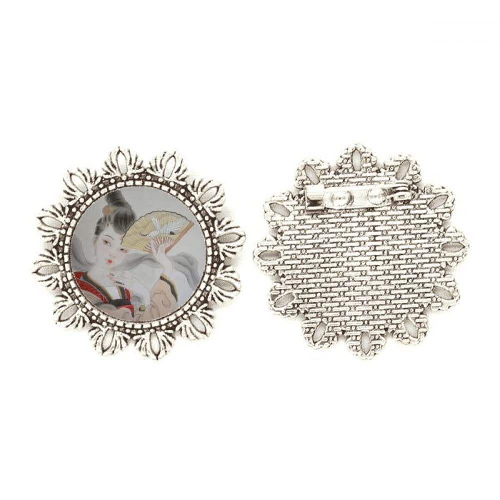Broche plegable de flor china plateado para sujetar cabello grueso 4