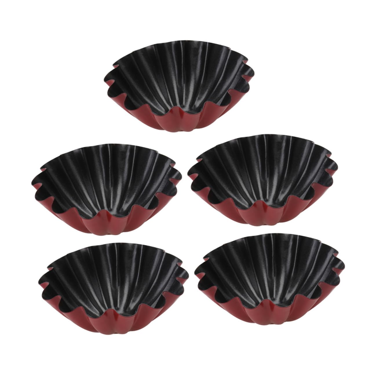 OFFSCH Stainless Steel Egg Tart Molds 5 Pack Cake Baking Molds for Pudding Sturdy Easy to Use